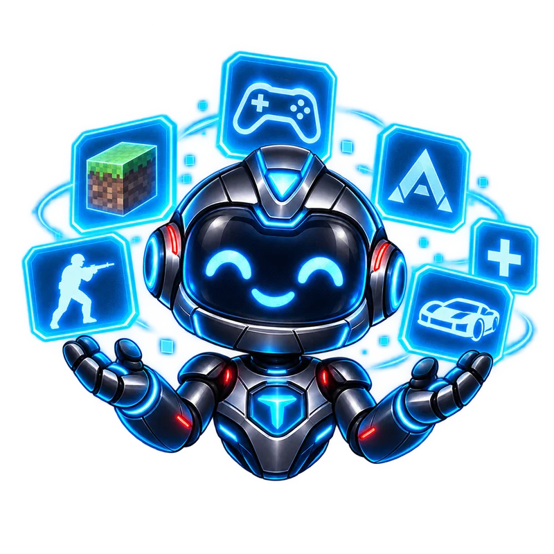 Byte the TopServer mascot with a growing range of supported games
