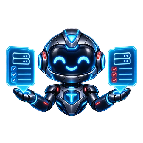 Byte holding up two checklists