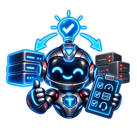 Byte with a checklist between two servers