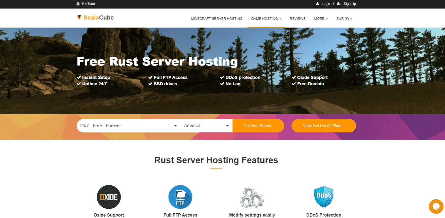 Free rust server hosting scalacube topserver network