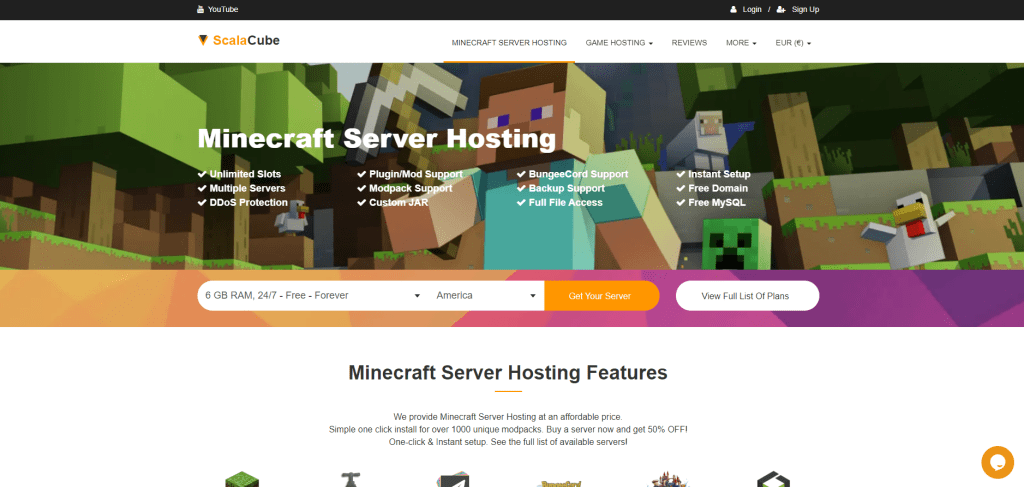 Free Minecraft Server Hosting Scalacube